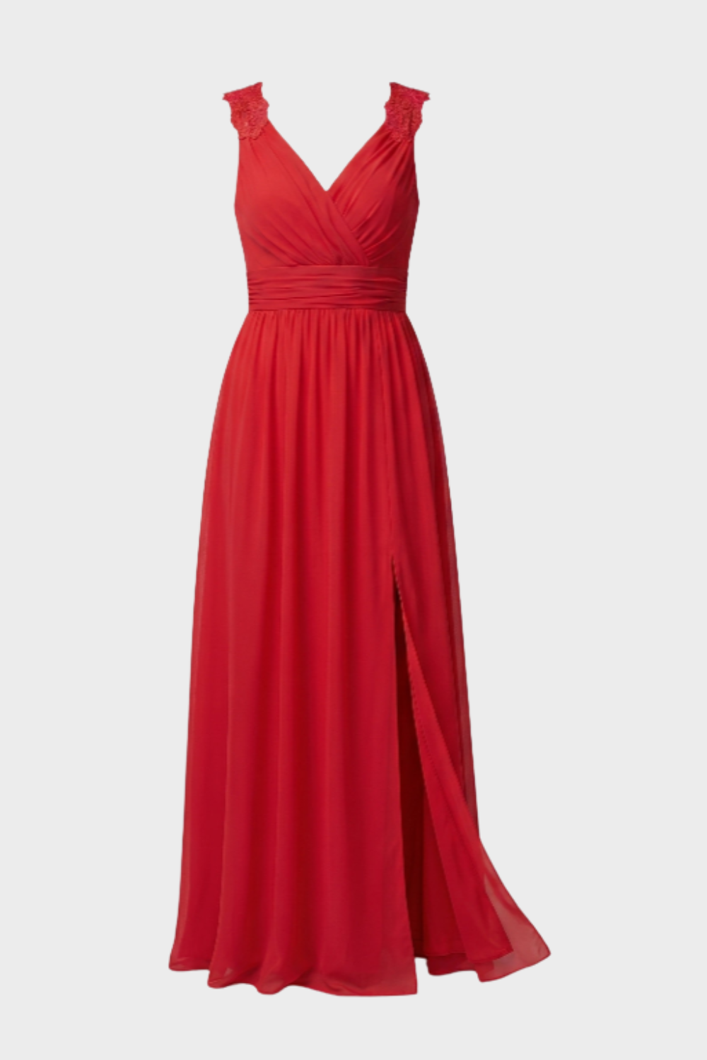 Damen Abendkleid V-Ausschnitt Langarm Maxi – Hauptansicht