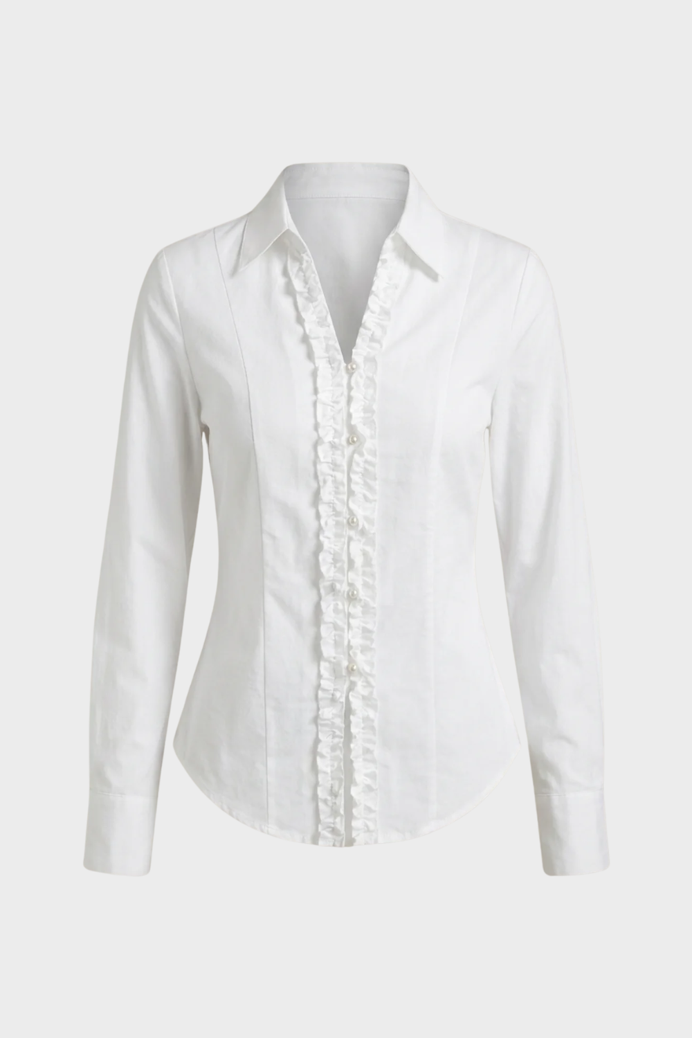 Damen Bluse V-Ausschnitt Knopfleiste – Hauptansicht