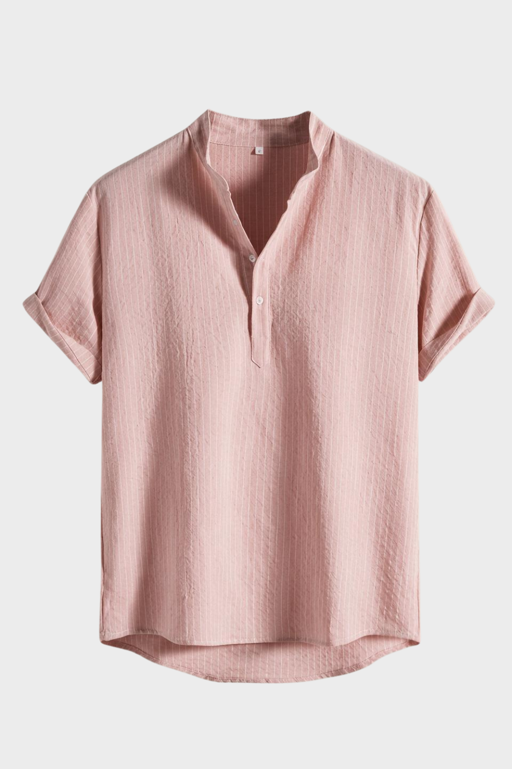 Herren Leinenhemd Henley - Stehkragen