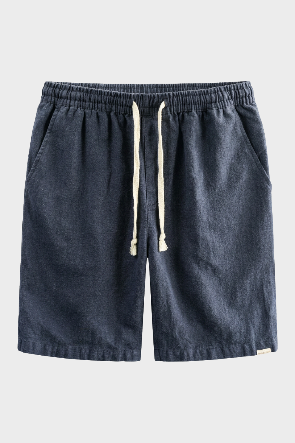 Herren Bermuda Tunnelzug Leinen-Shorts