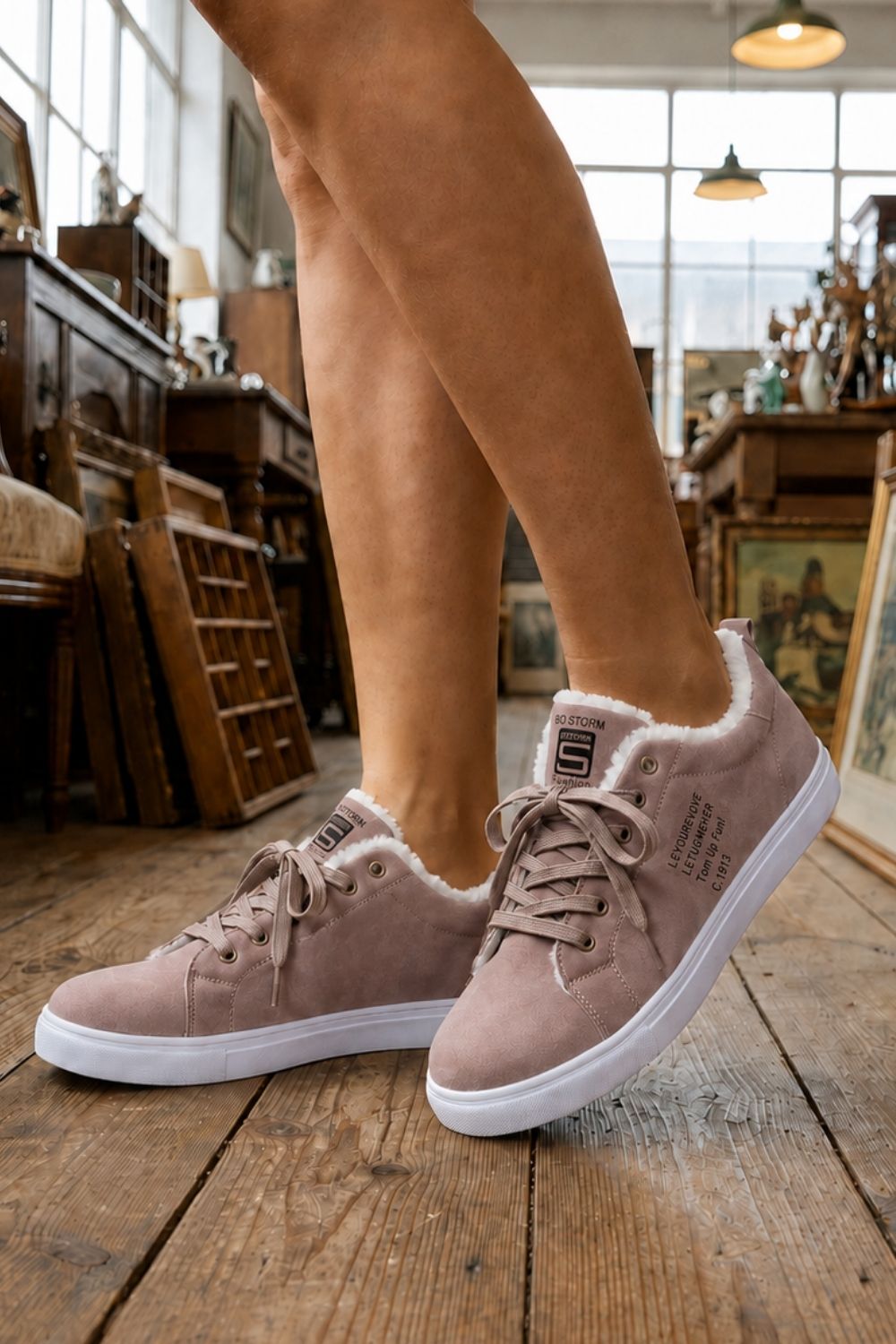 Damen Gefütterte Sneaker | Schnürdesign