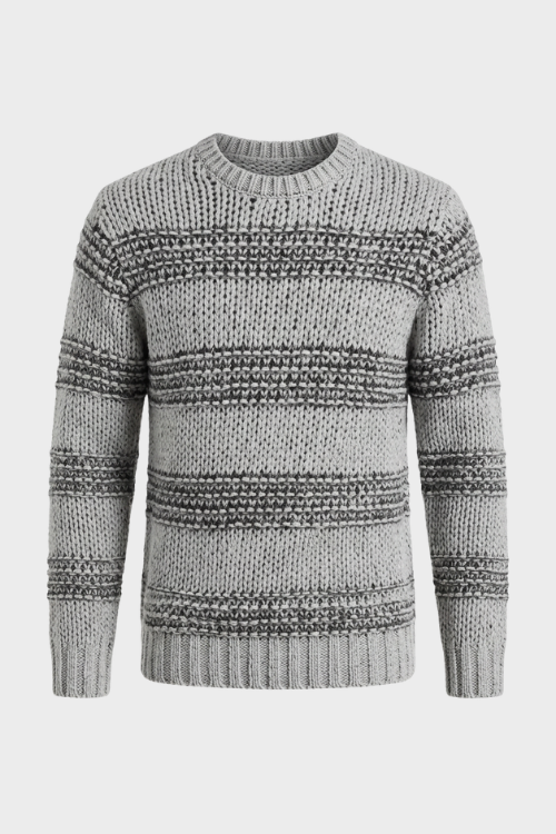 Herren Streifenpullover | Rundhalsausschnitt