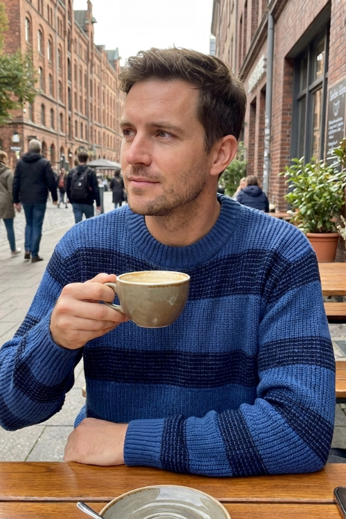 Herren Streifenpullover | Rundhalsausschnitt