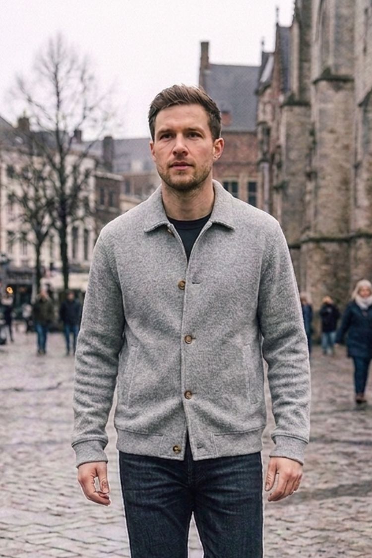 Herren Overshirt-Jacke | Knopfleiste & Aufgesetzte Taschen