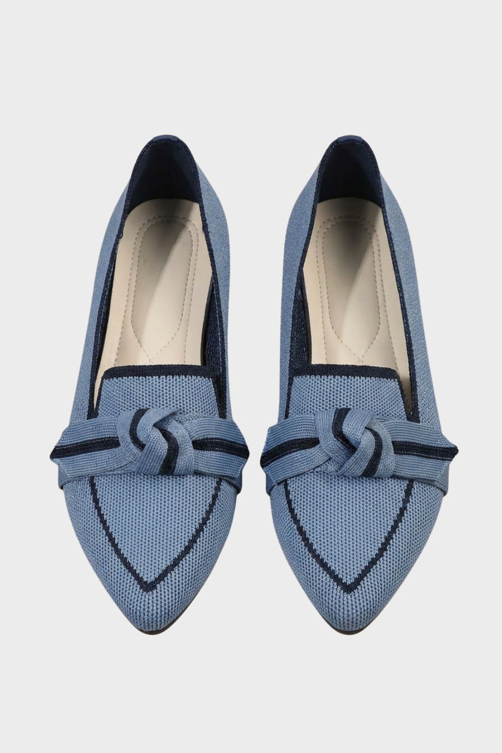 Damen Spitze Loafer Strick Schleife – Lifestyle-Look