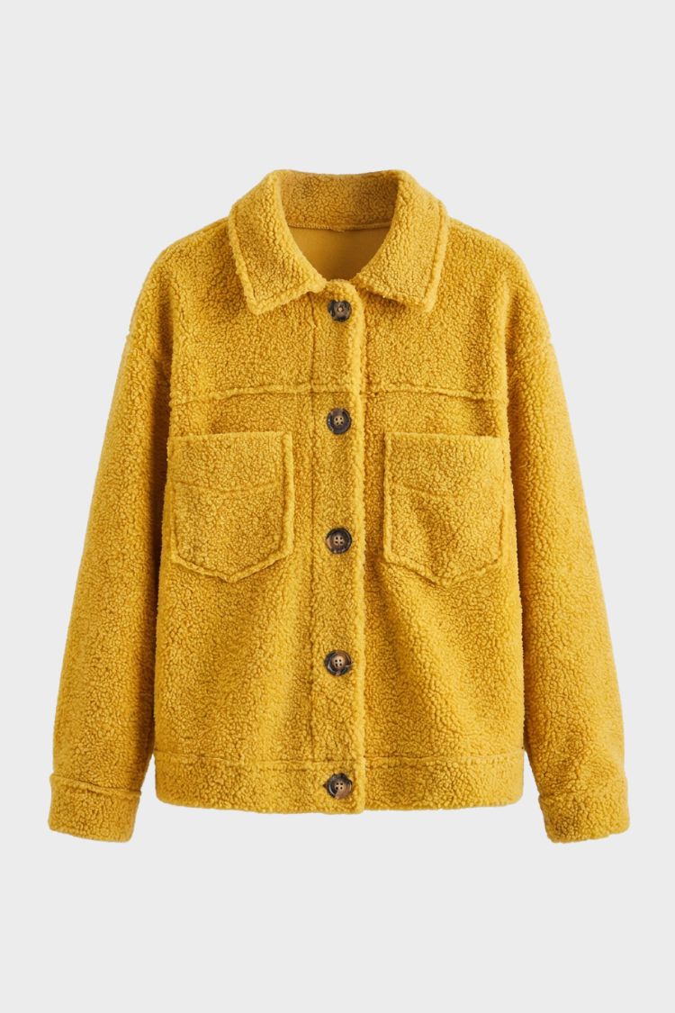 Damen Strukturierte Knopfjacke | Reverskragen