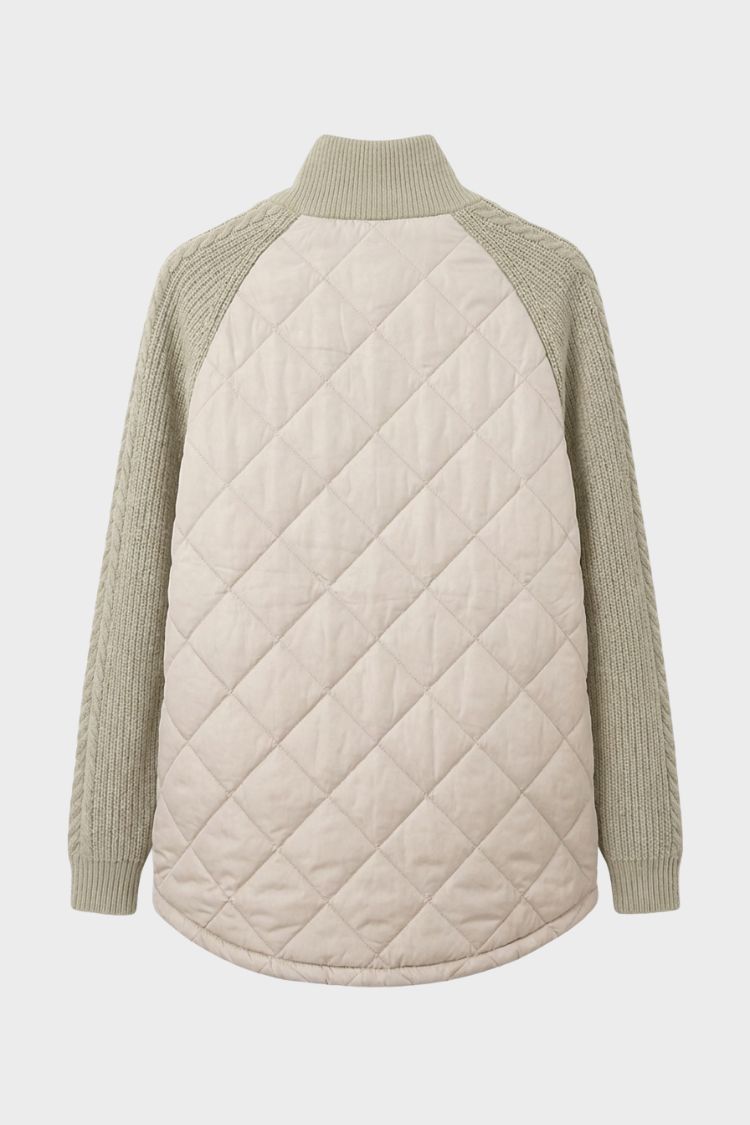 Damen Stepp-Strickjacke | Reißverschluss-Design