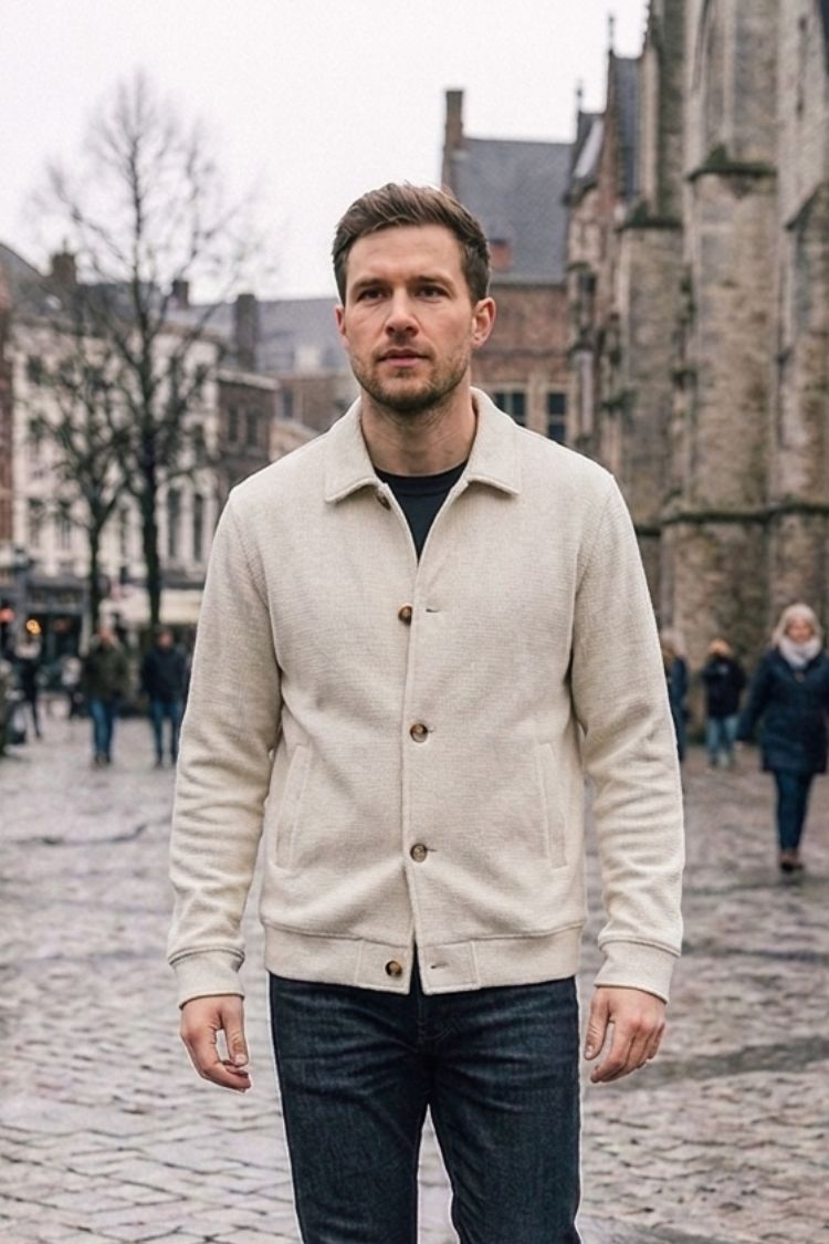 Herren Overshirt-Jacke | Knopfleiste & Aufgesetzte Taschen
