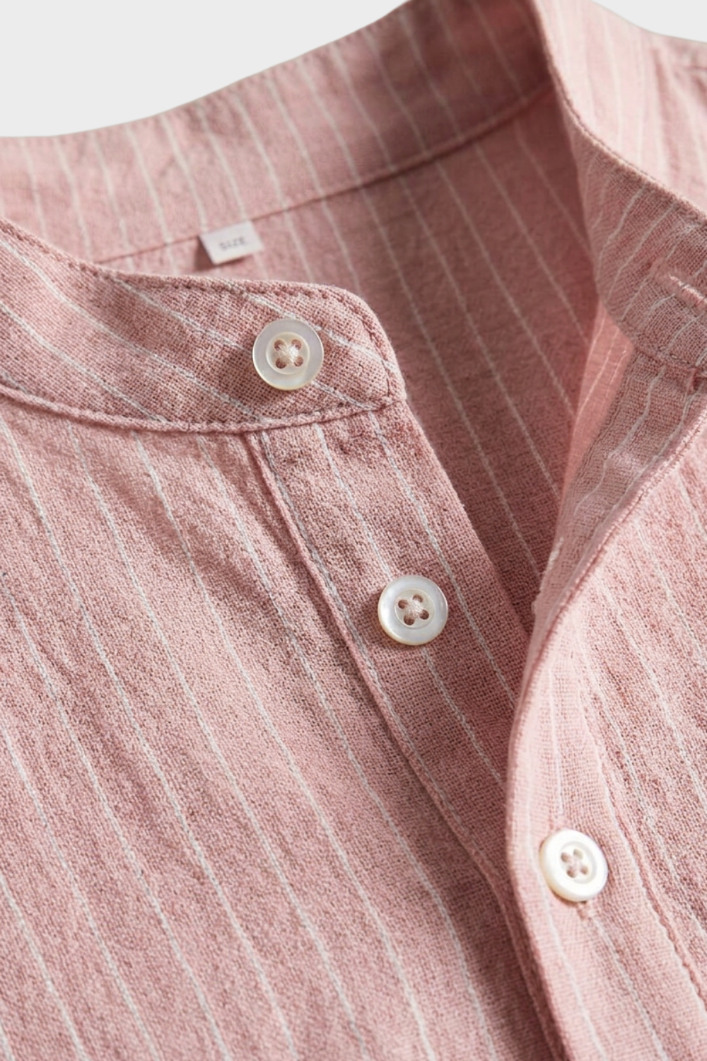 Herren Leinenhemd Henley - Stehkragen