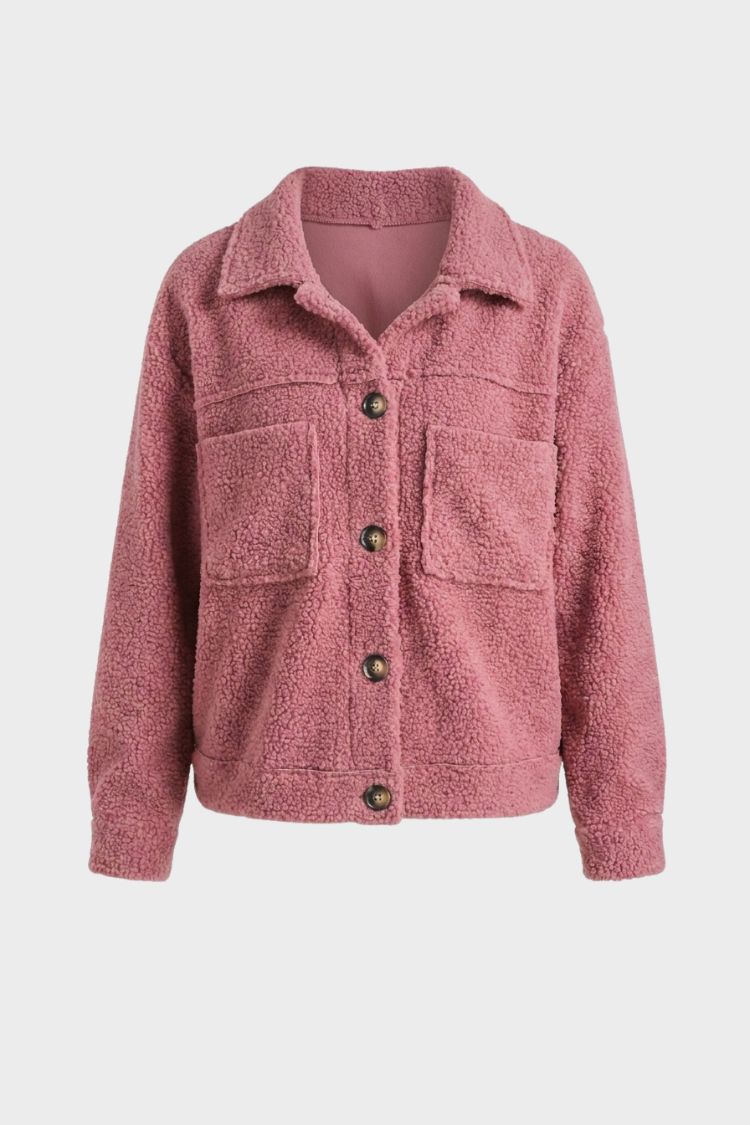 Damen Strukturierte Knopfjacke | Reverskragen
