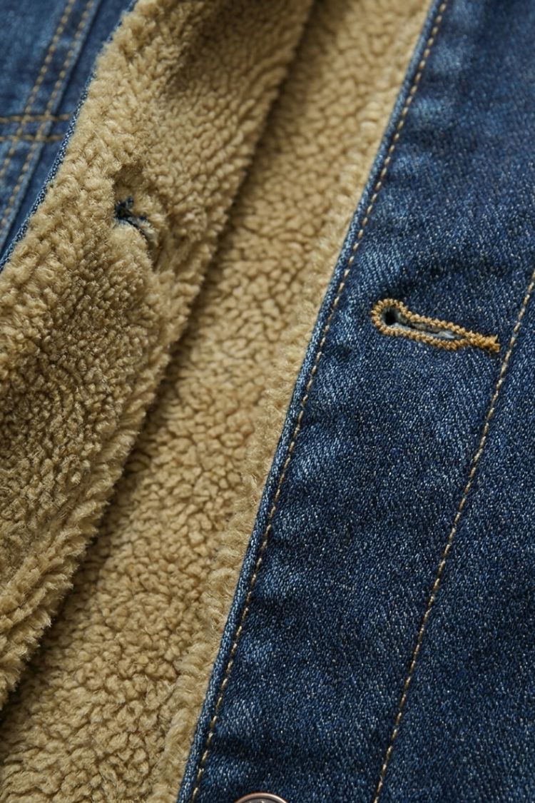 Herren Jeansjacke - Fellkragen