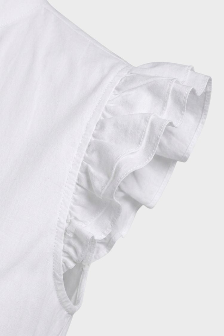 Damen Dirndlbluse | V-Ausschnitt & Rüschenärmel