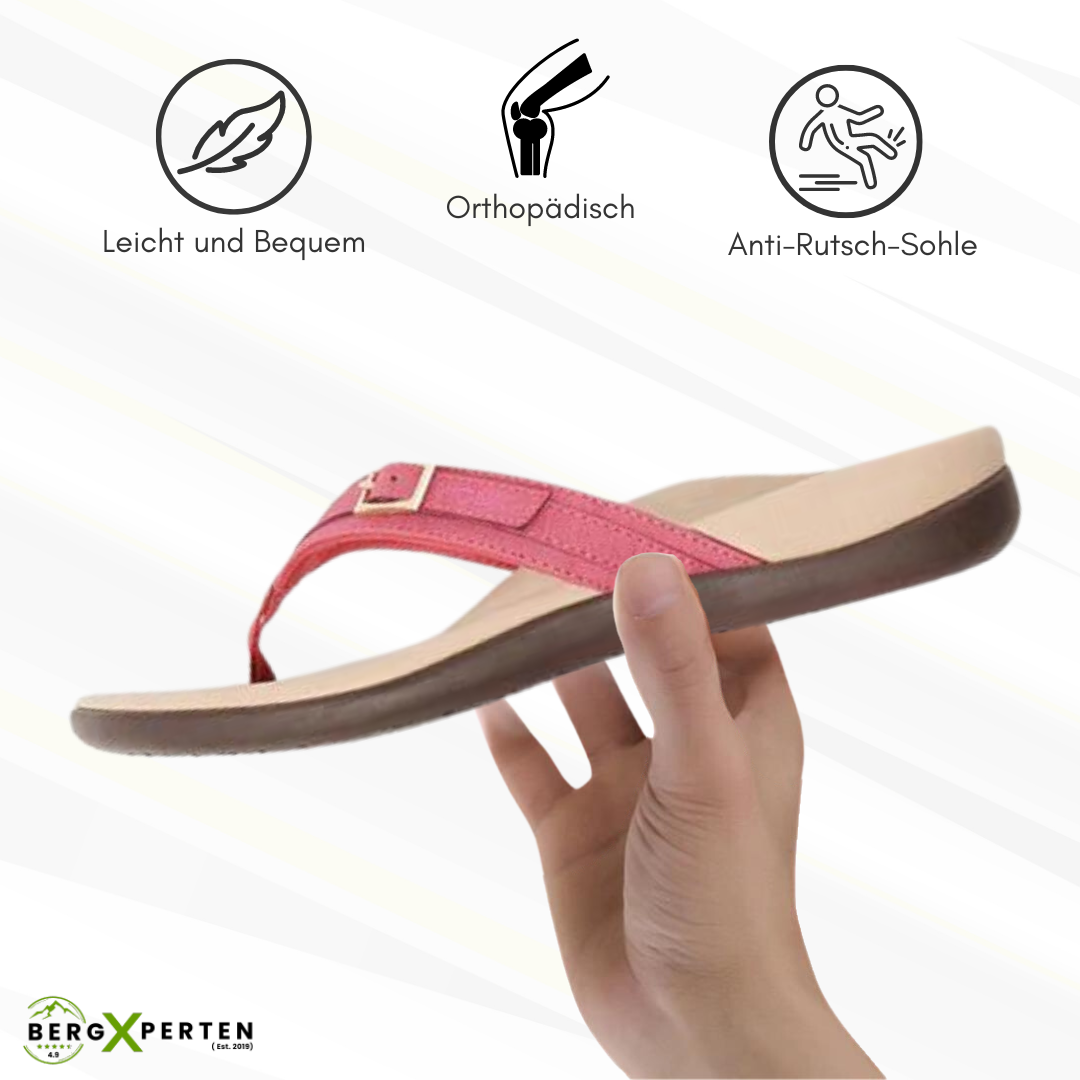 Damen orthopädische Komfort-Slipper – Detail in Azur-Blau