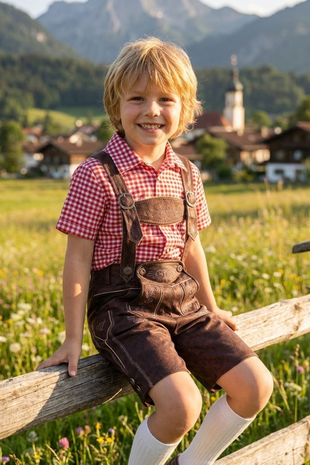 Herren Trachtenset mit kurzer Hose | Stickdetails