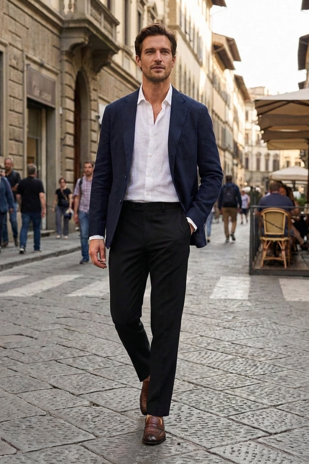 Herren Stoffhose Business Anzughose Slim Fit