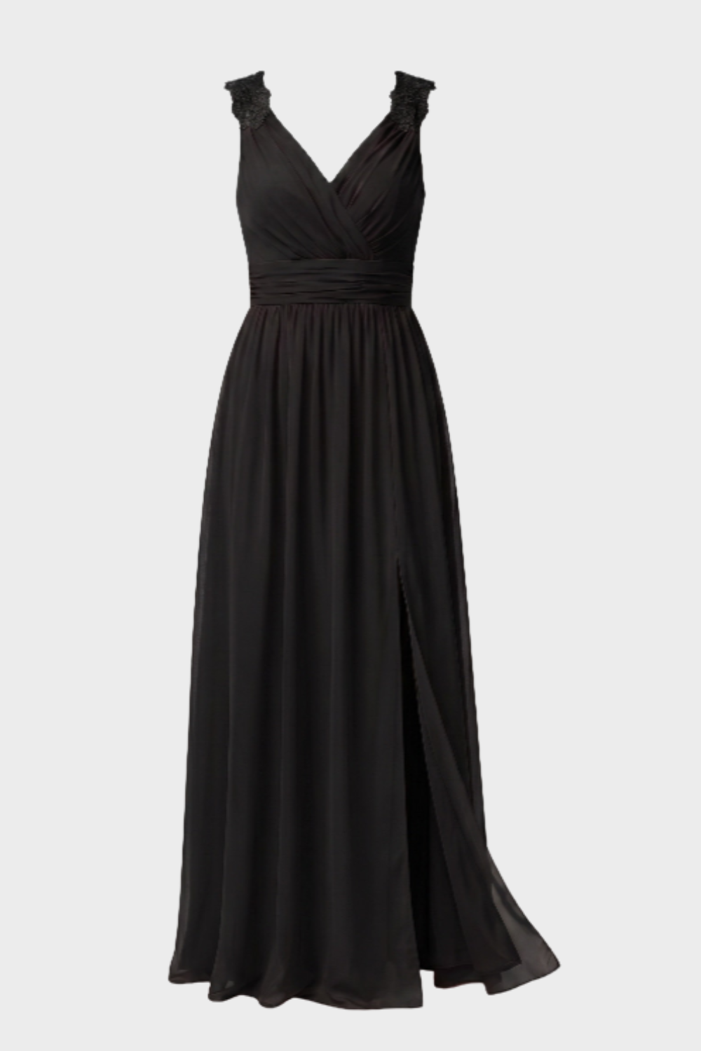 Damen Abendkleid V-Ausschnitt Langarm Maxi – Lifestyle-Look
