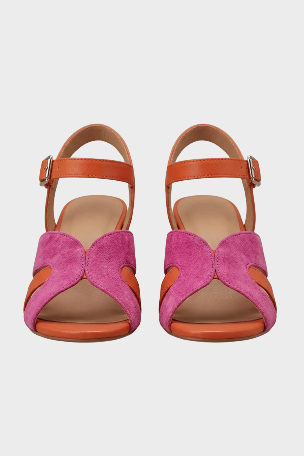 Damen Sandalette | Color-Block Blockabsatz