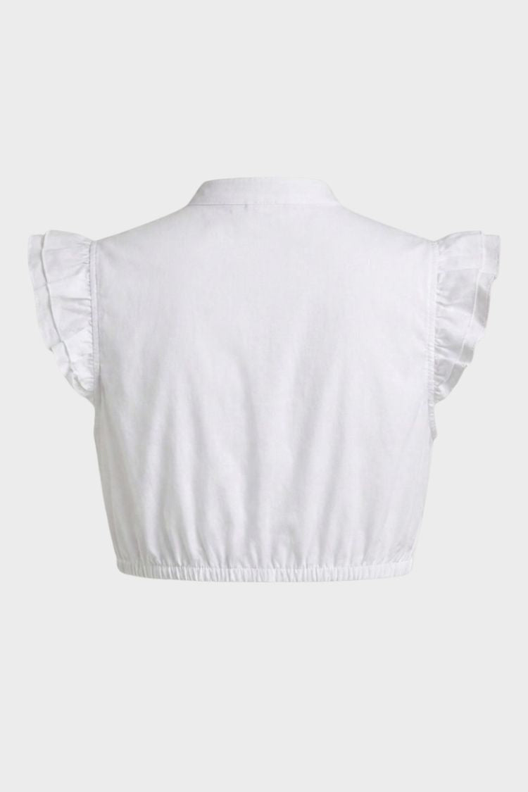 Damen Dirndlbluse | V-Ausschnitt & Rüschenärmel