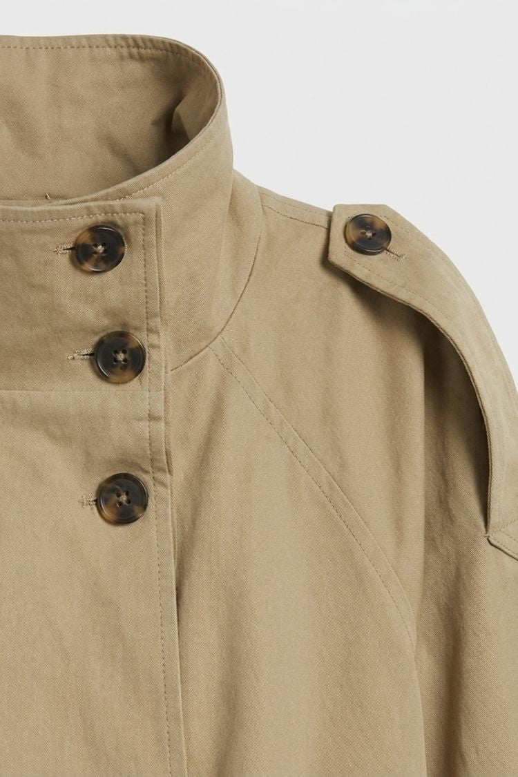 Damen Kurze Trenchjacke | Zweireihiges Design