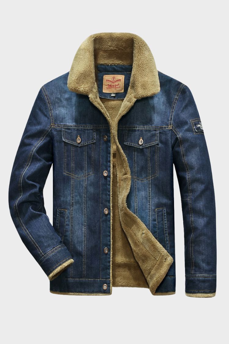 Herren Jeansjacke - Fellkragen
