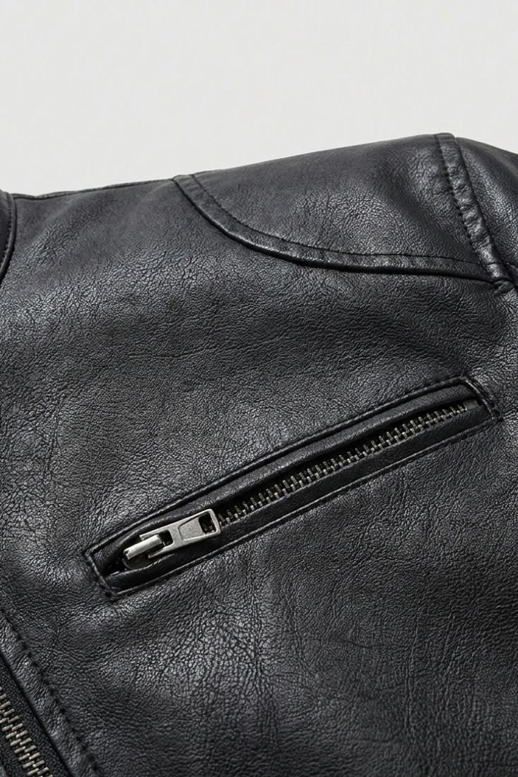 Herren Bikerjacke mit Reißverschluss | Mehrere Reißverschlusstaschen
