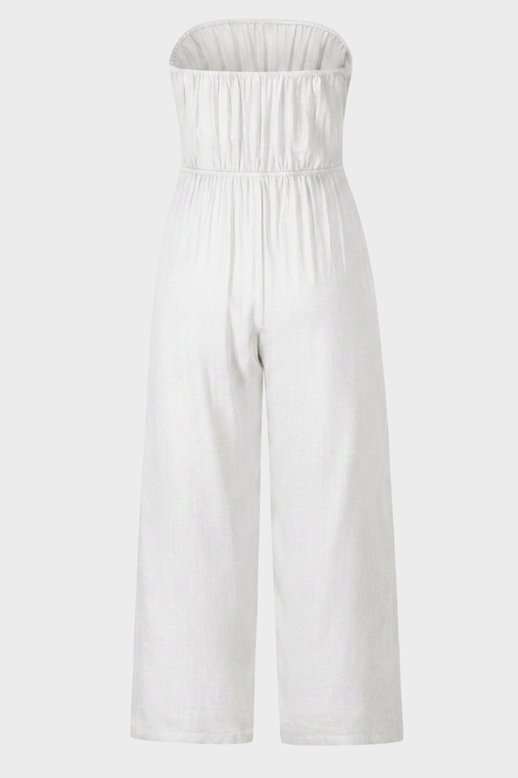 Damen Palazzo Jumpsuit mit Taillenschleife