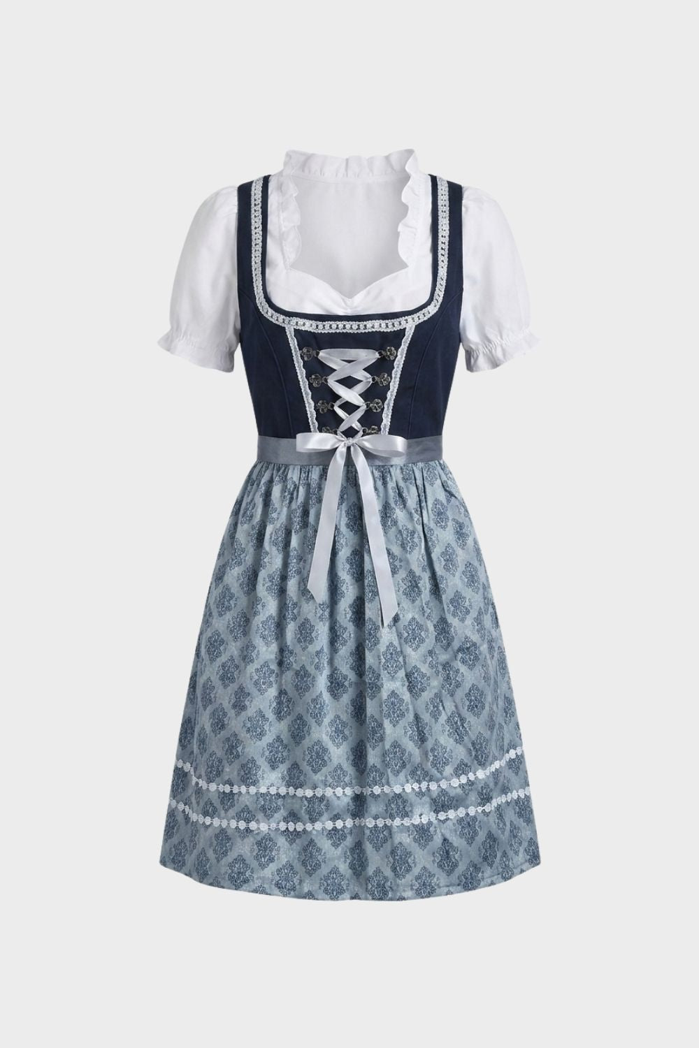 Damen Dirndlkleid | Schnürung & Gemusterte Schürze