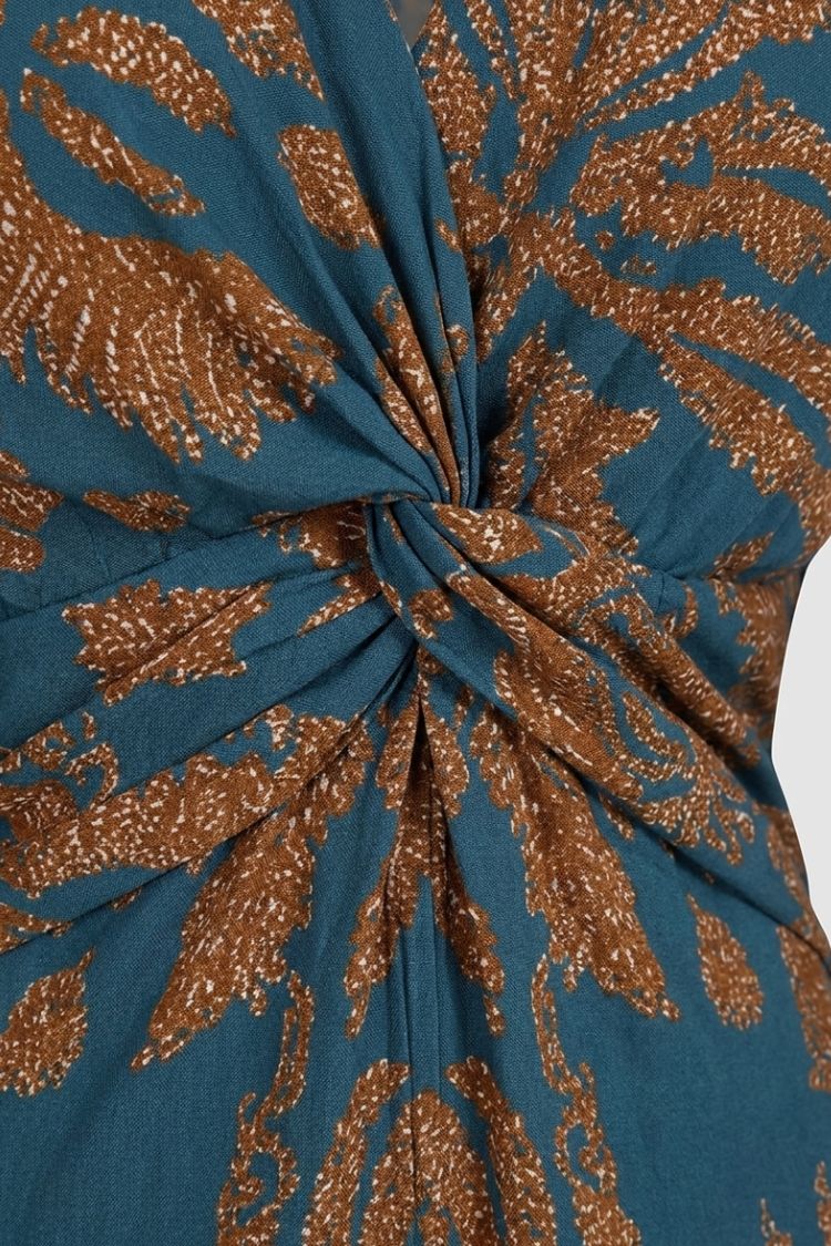 Damen Wickel-Midikleid - V-Ausschnitt