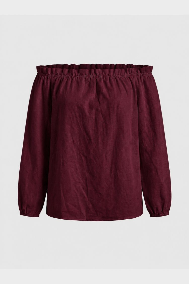 Damen Off-Shoulder Bluse | Lange Ärmel