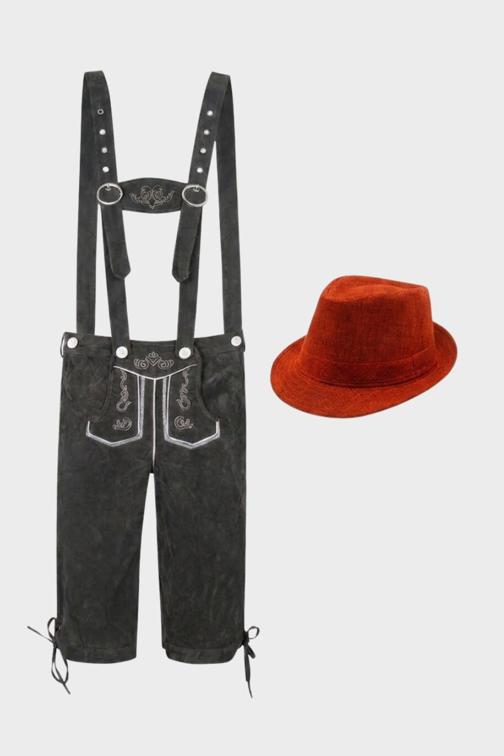 Herren Trachtenhose mit Trägern | Stickdetails
