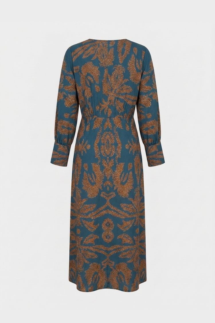 Damen Wickel-Midikleid - V-Ausschnitt