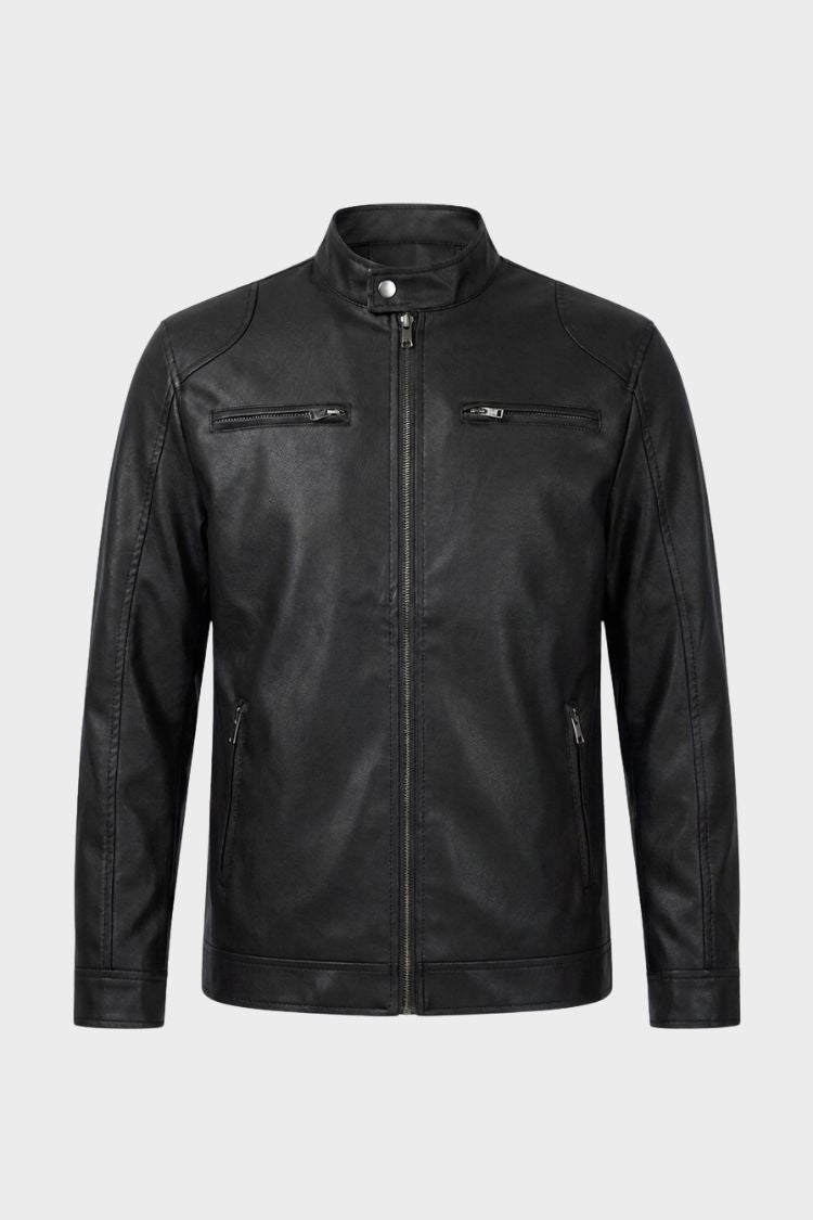 Herren Bikerjacke mit Reißverschluss | Mehrere Reißverschlusstaschen