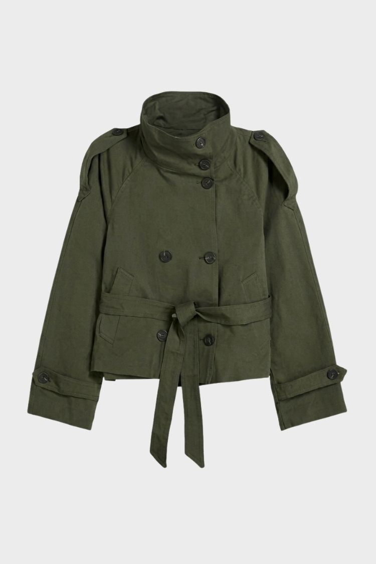 Damen Kurze Trenchjacke | Zweireihiges Design