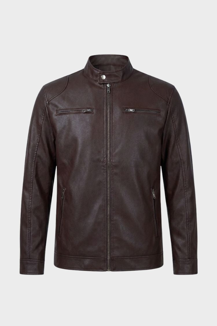 Herren Bikerjacke mit Reißverschluss | Mehrere Reißverschlusstaschen