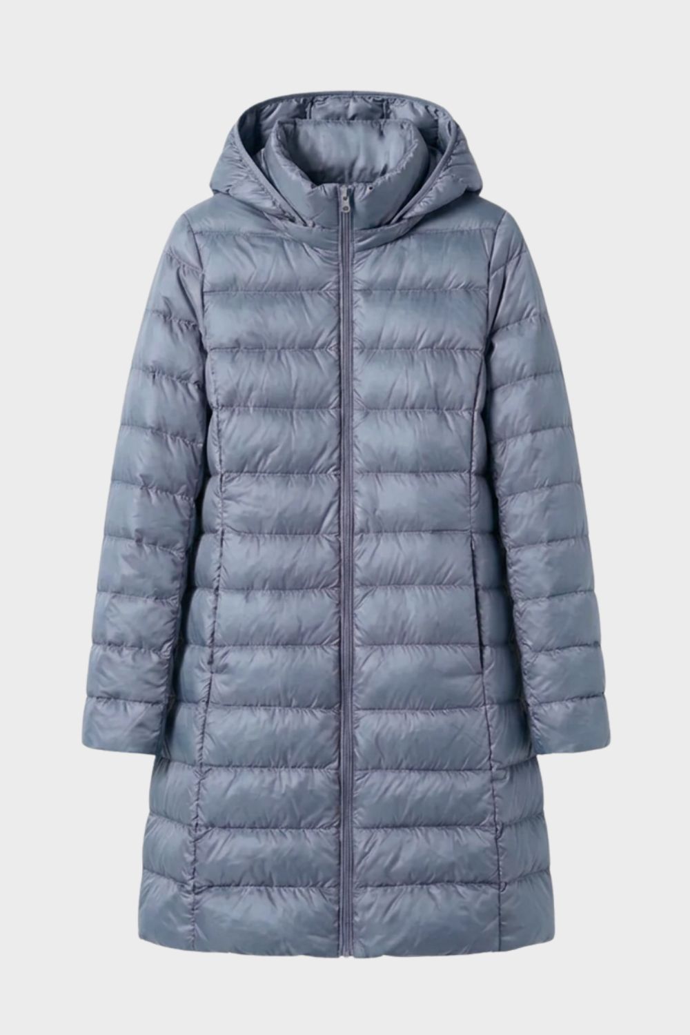 Damen Lange Pufferjacke | Kapuze & Steppdesign
