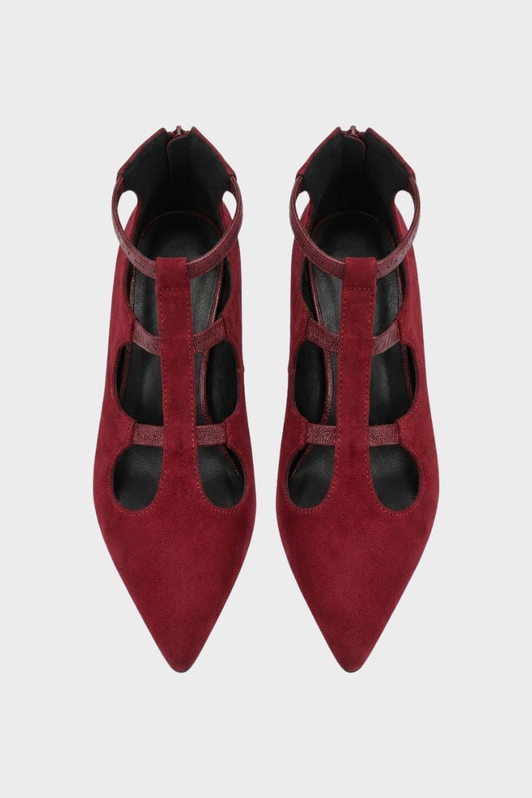Damen Riemchen-Pumps | Spitzer Zehenbereich & Blockabsatz