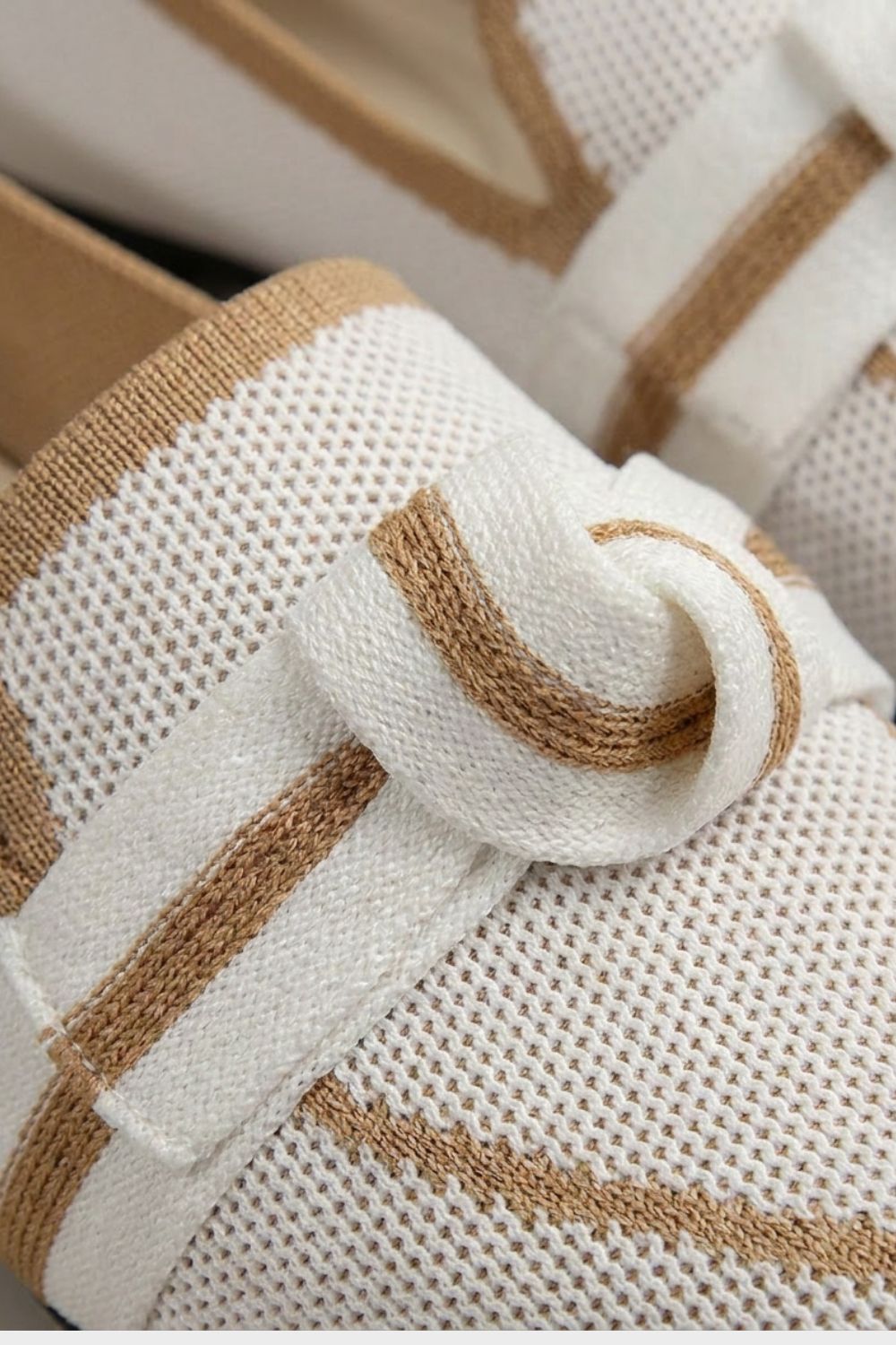 Damen Spitze Loafer Strick Schleife – Detail-Ansicht
