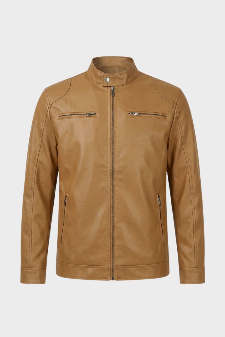 Herren Bikerjacke mit Reißverschluss | Mehrere Reißverschlusstaschen