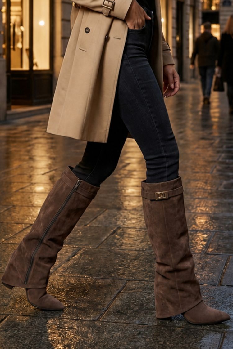 Damen Hohe Stiefel | Spitze Front & Schmale Silhouette