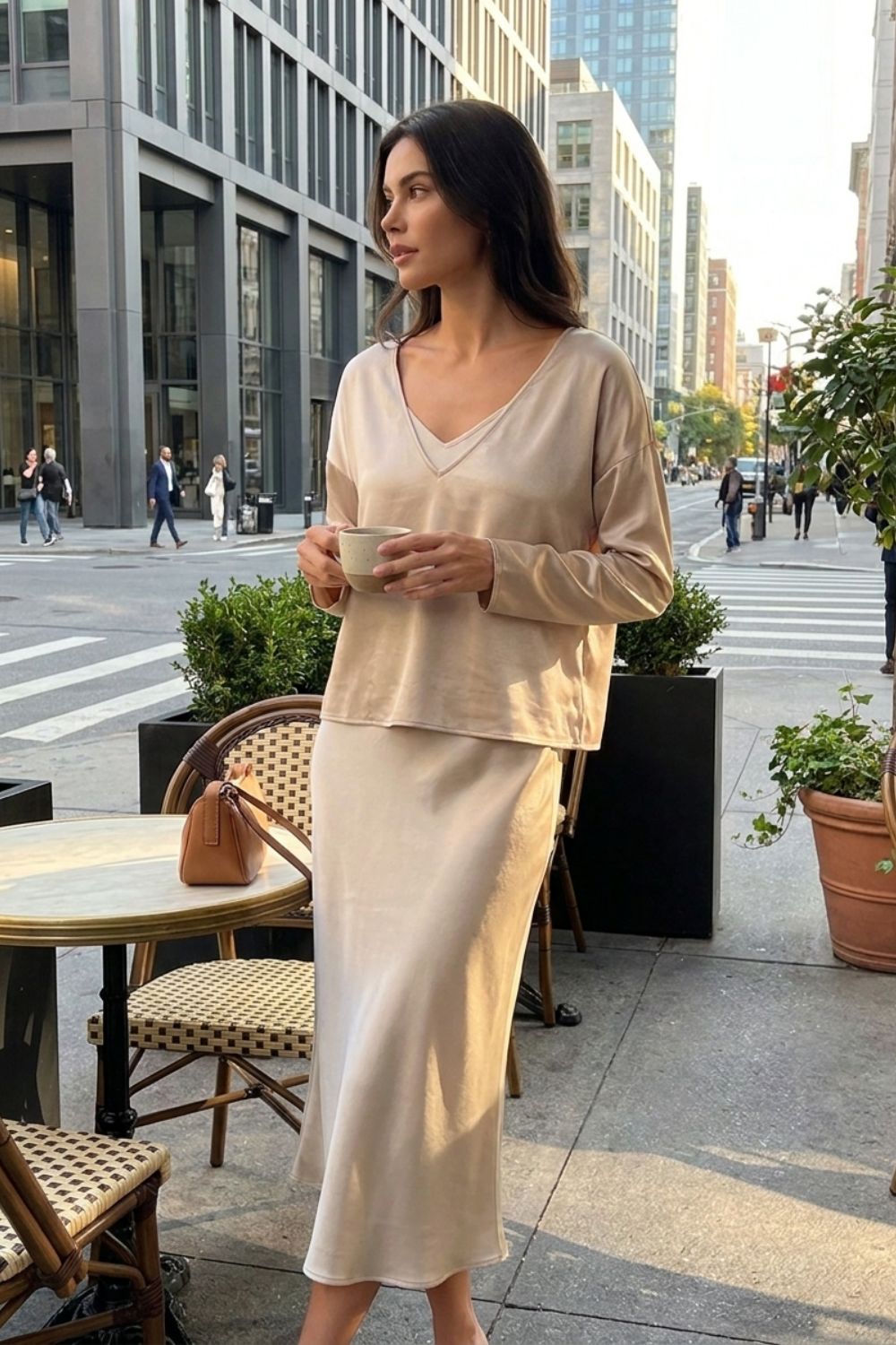 Damen Midi Twin-Set - Strick