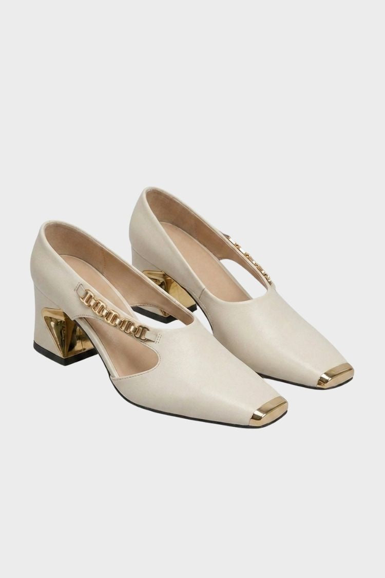 Damen Slingback Pumps | Eckige Zehenpartie