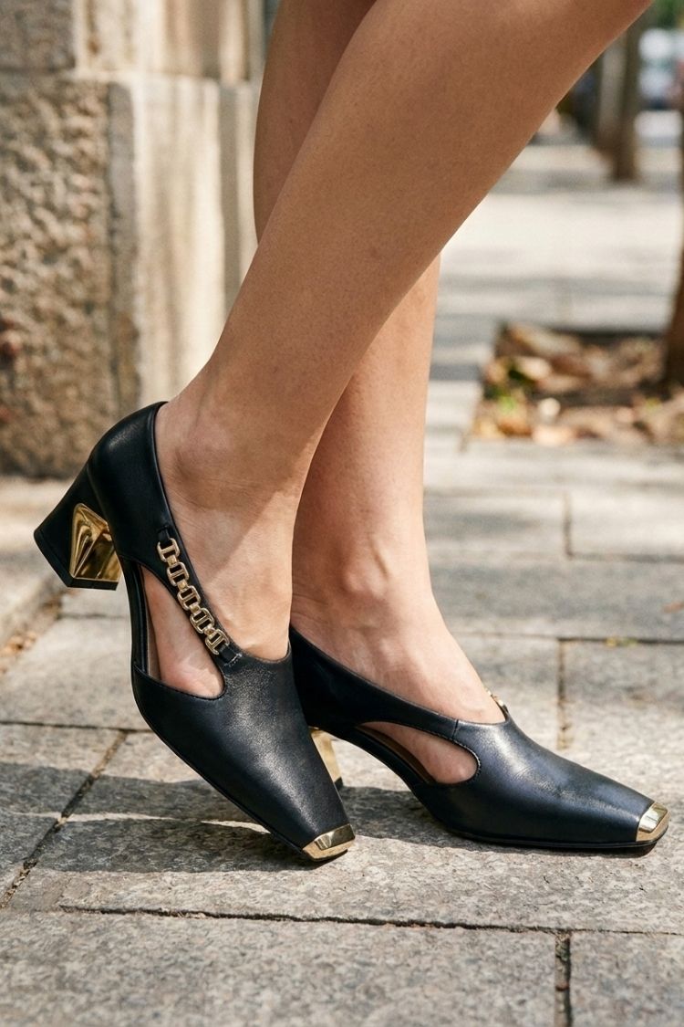 Damen Slingback Pumps | Eckige Zehenpartie