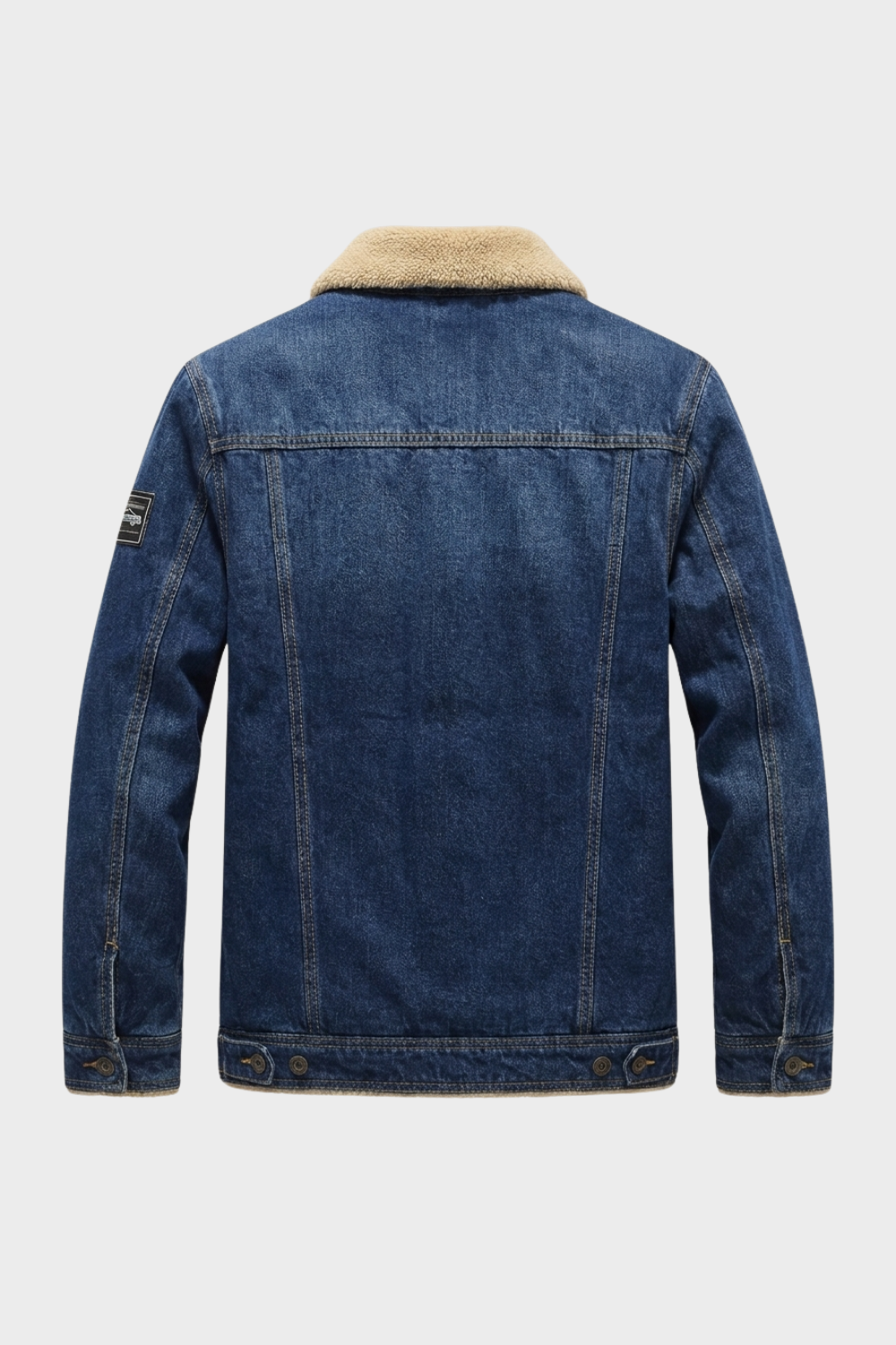 Herren Jeansjacke Fellkragen Knopfleiste – Detail-Ansicht