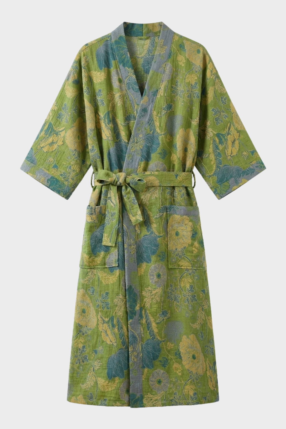 Damen Kimono | Bademantel knielang Gürtel