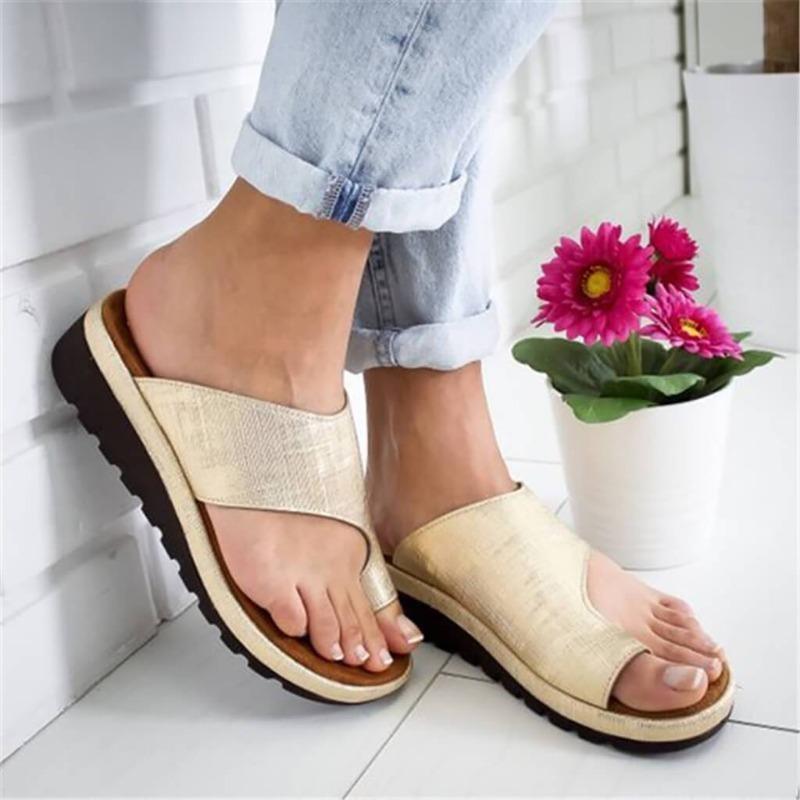 Damen Hallux Valgus Pantolette Big-Toe – Variante in Gold