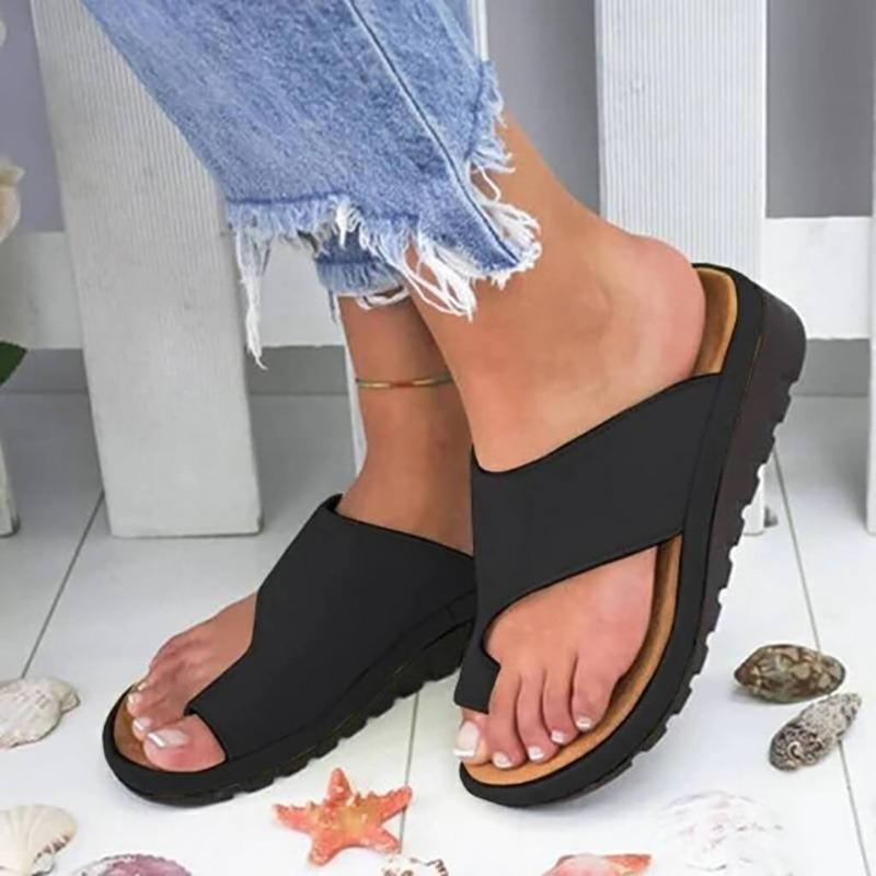 Damen Hallux Valgus Pantolette Big-Toe – Variante in Schwarz