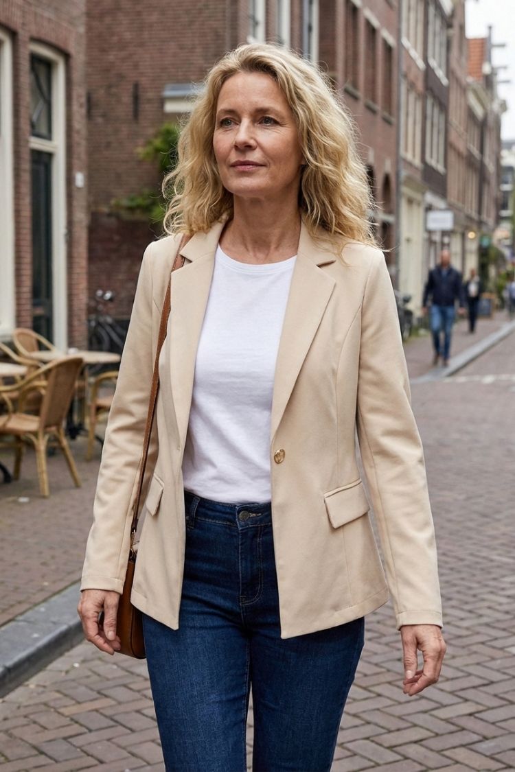 Damen Longline-Blazer | Tailliertes Reversdesign