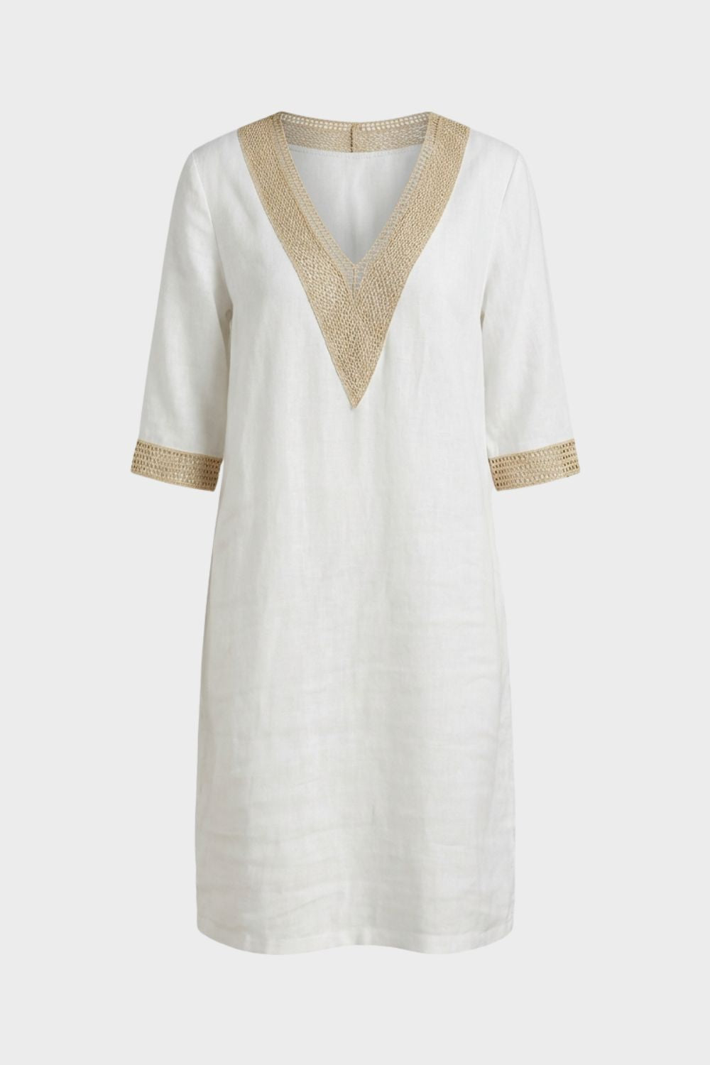 Damen Kleid V-Ausschnitt 3/4 Ärmel – Hauptansicht