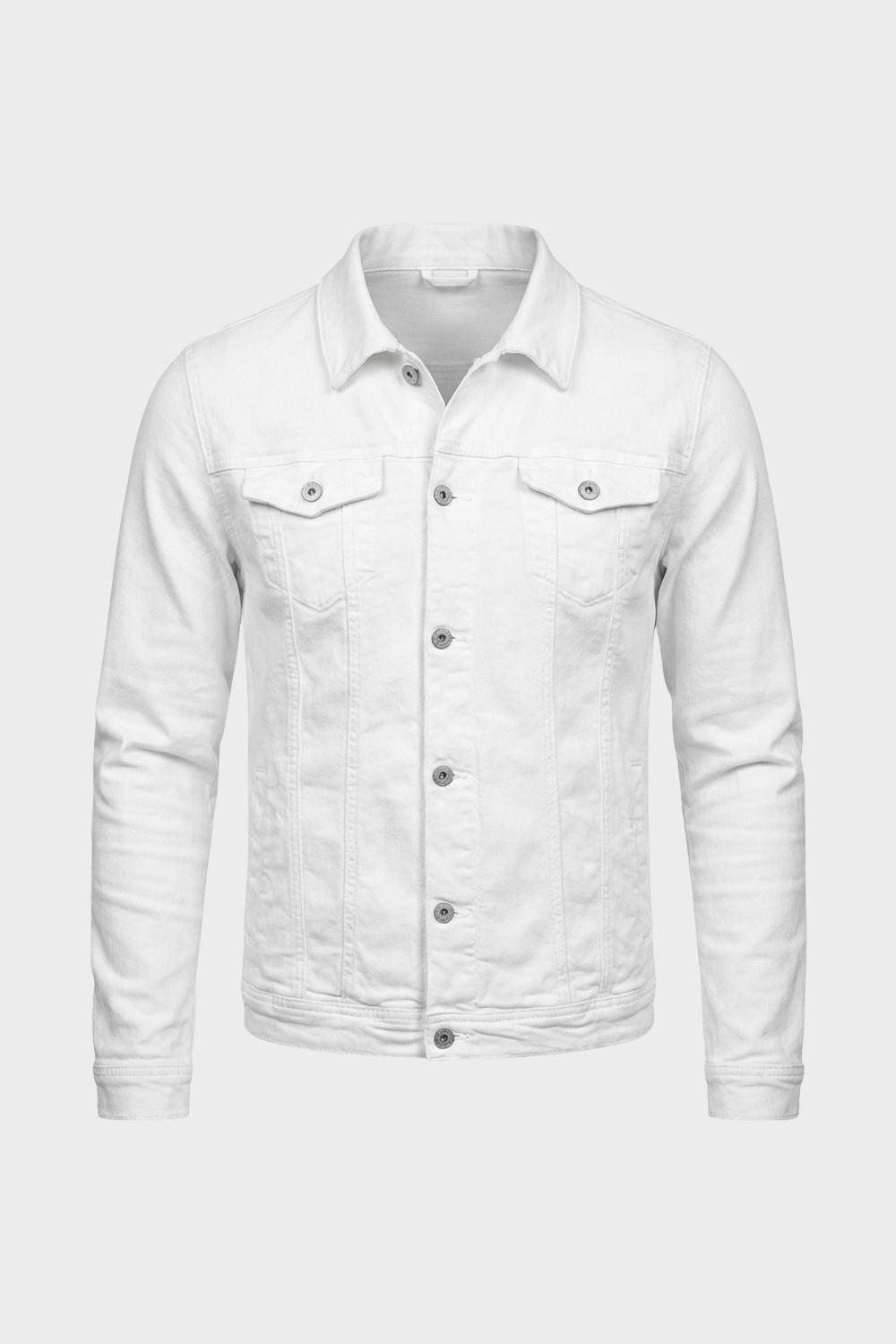Herren Jeansjacke Knopfleiste Brusttaschen – Lifestyle-Look