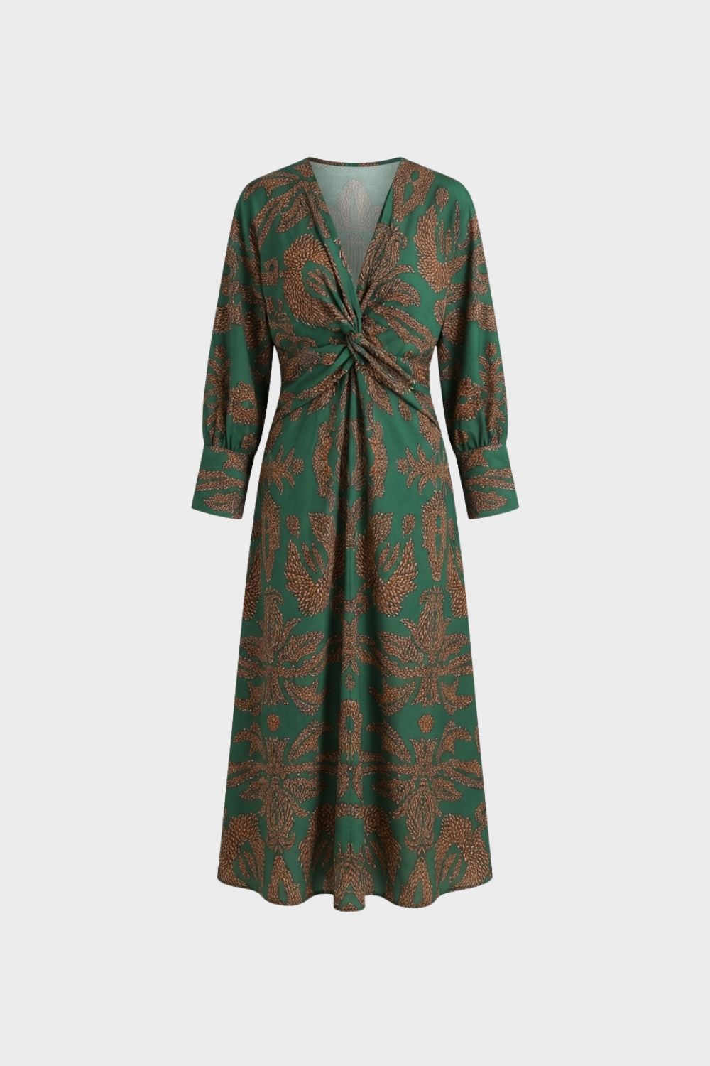 Damen Midikleid V-Ausschnitt Print – Lifestyle-Look